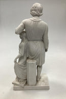 Kongelig Porcelæn Bisque Figur af Thorvaldsen Støttende sig til Håbet No 57 - Danam Antik