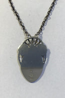 Georg Jensen Sterling Sølv Halskæde/Vedhæng No 76 Grøn Agat - Danam Antik