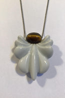 Royal Copenhagen Sterling Sølvkæde med Porcelænsvedhæng og Tigerøje - Danam Antik