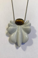 Royal Copenhagen Sterling Sølvkæde med Porcelænsvedhæng og Tigerøje - Danam Antik