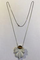 Royal Copenhagen Sterling Sølvkæde med Porcelænsvedhæng og Tigerøje - Danam Antik