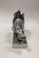 Sjælden Bing og Grøndahl Figur Knælende Ko på base - Danam Antik