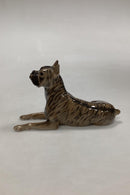 Royal Copenhagen Figur Liggende Boxer No 3635 Måler 15cm x 9,5cm ( 5.91 inch x 3,74 inch ) Designet af Holger Christensen Tidlig variant med tydlige striber - Danam Antik