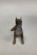 Royal Copenhagen Figur Liggende Boxer No 3635 Måler 15cm x 9,5cm ( 5.91 inch x 3,74 inch ) Designet af Holger Christensen Tidlig variant med tydlige striber - Danam Antik