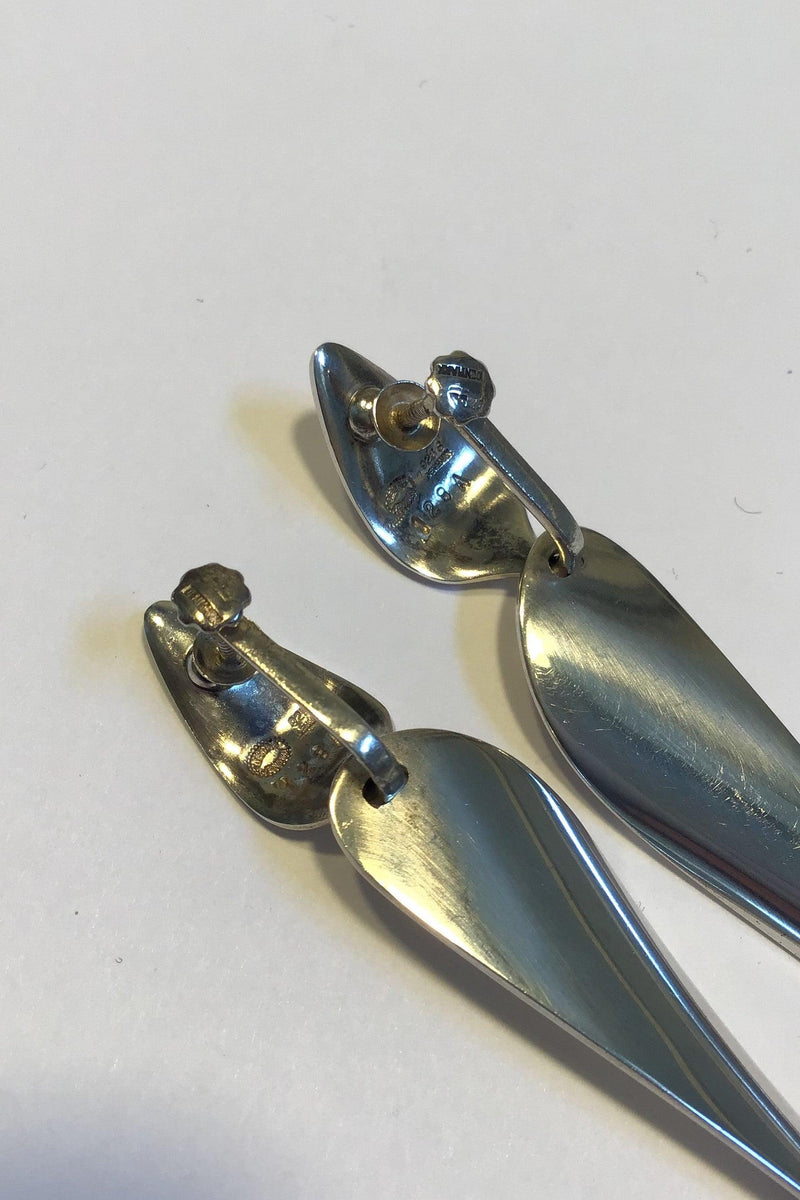 Georg Jensen Sterling Sølv Øreringe(skruer) No 128A Nanna Ditzel - Danam Antik