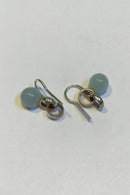 Georg Jensen Sterling Sølv Øreringe Sphere Akvamarin - Danam Antik