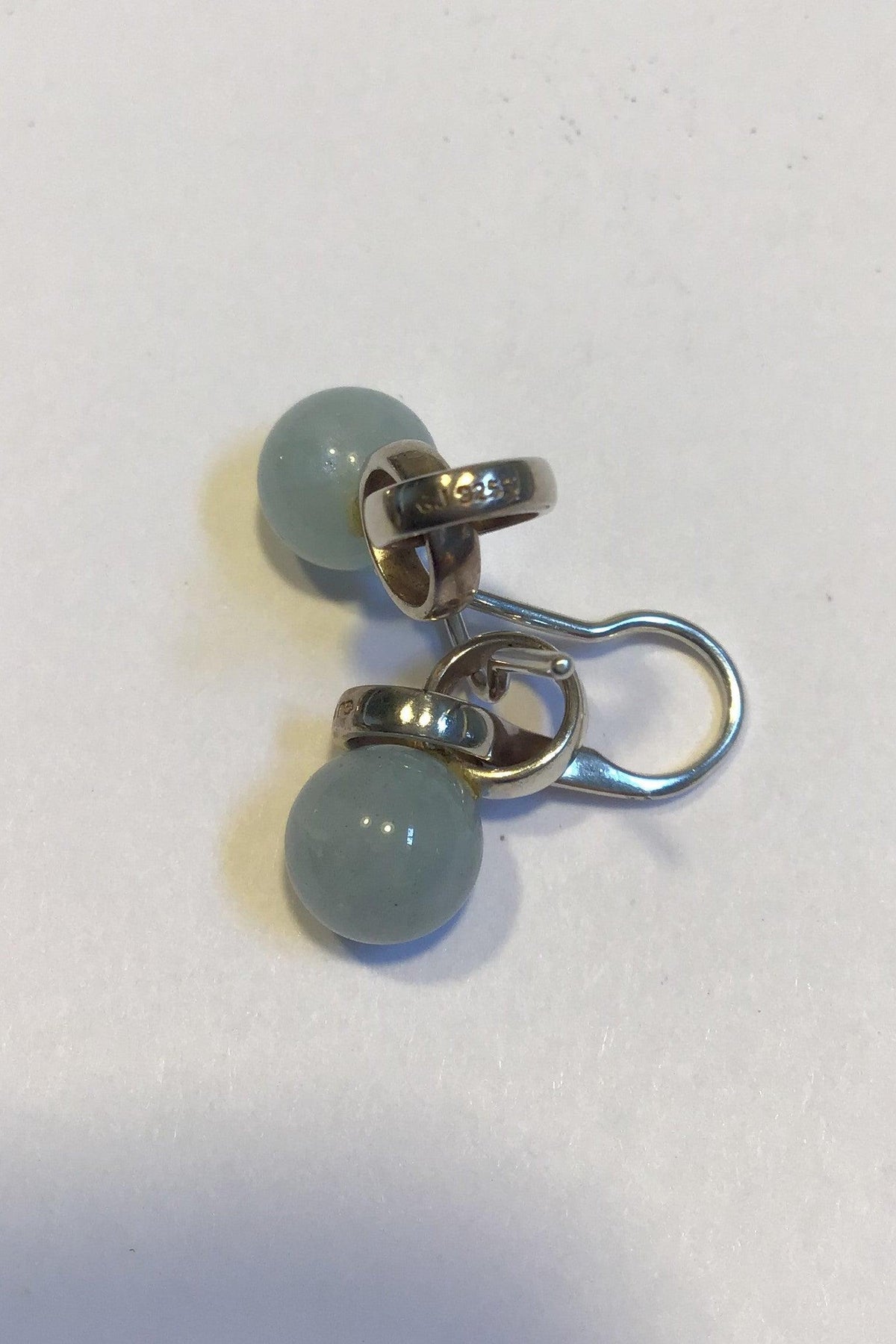 Georg Jensen Sterling Silver Earrings Sphere Aquamarine（ジョージ 