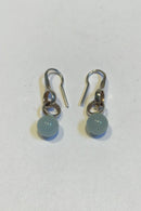 Georg Jensen Sterling Sølv Øreringe Sphere Akvamarin - Danam Antik