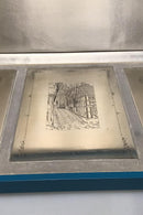 Georg Jensen Sterling Sølv Præsentationsæske med 3 sølvplader Unika - Danam Antik