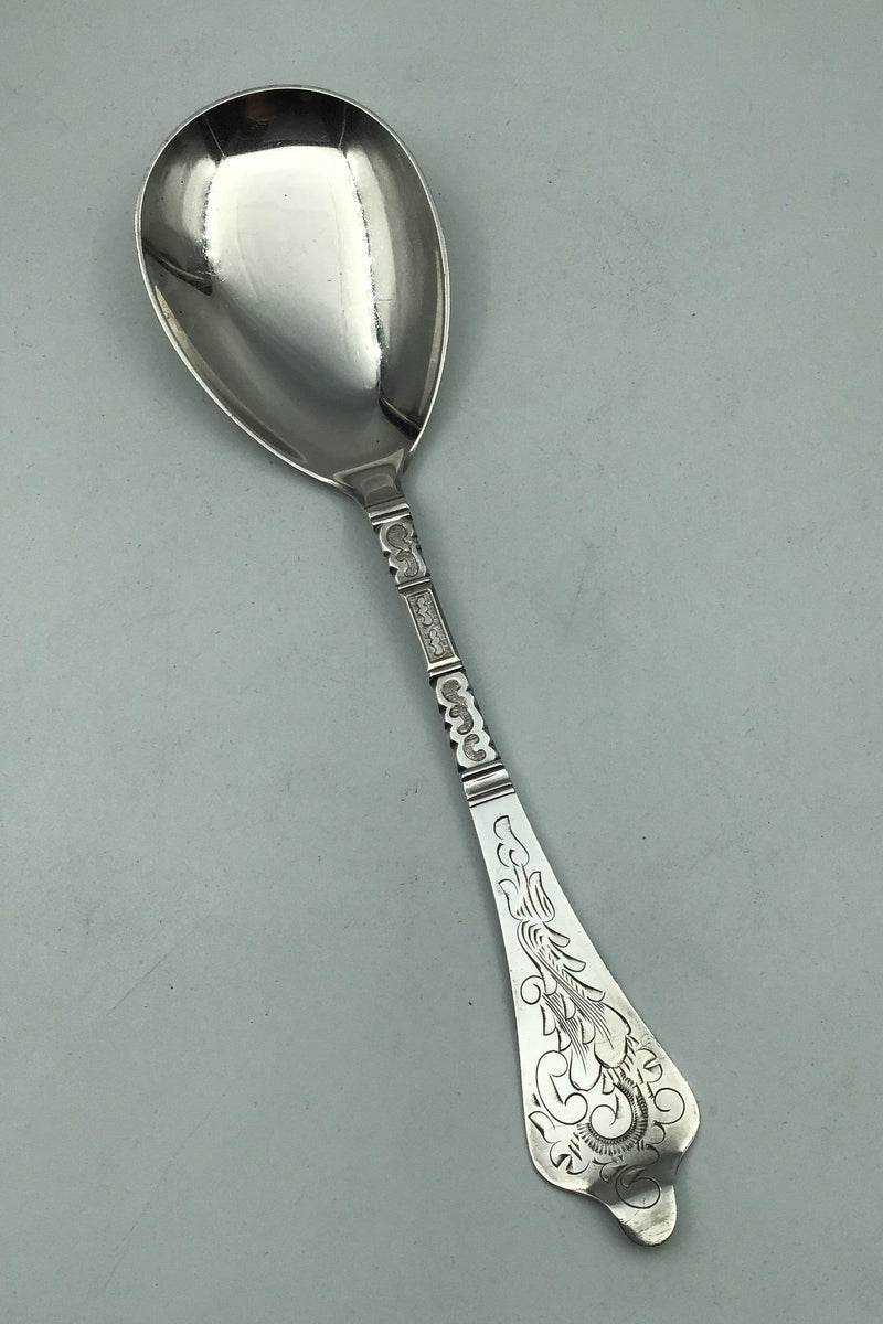 Horsens Silver Antique Silver Serving Spoon