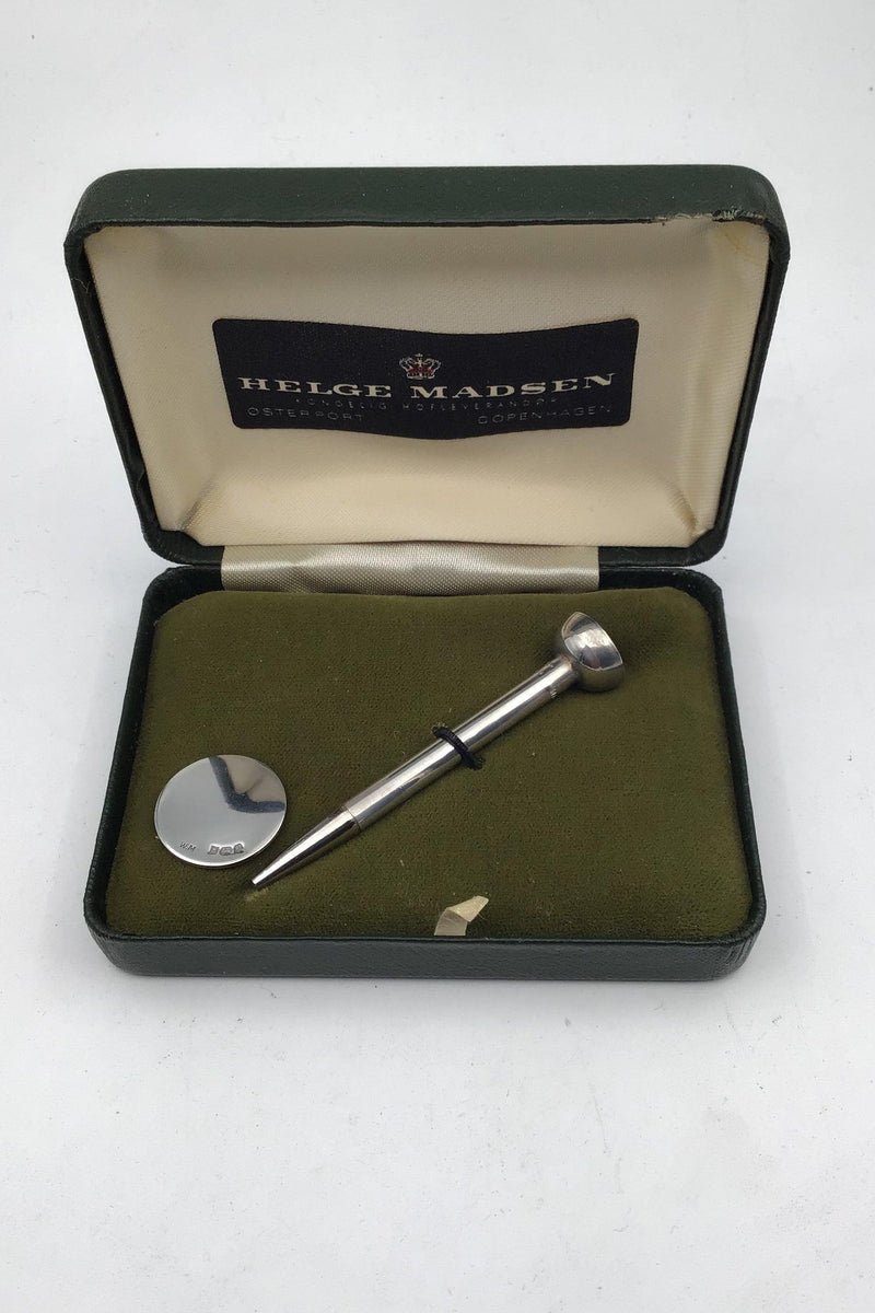 William H. Manton, Birmingham, 1978 Sterling Sølv Golf Pen og Markør Sæt - Danam Antik