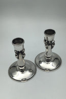 Georg Jensen Sterling Sølv Magnolia Lysestager No 2 (1925-1933) (2) - Danam Antik