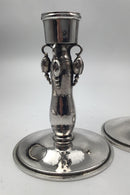 Georg Jensen Sterling Sølv Magnolia Lysestager No 2 (1925-1933) (2) - Danam Antik