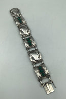 Georg Jensen Sølv Armlænke No. 14 Grønne Sten (1915-1930) - Danam Antik