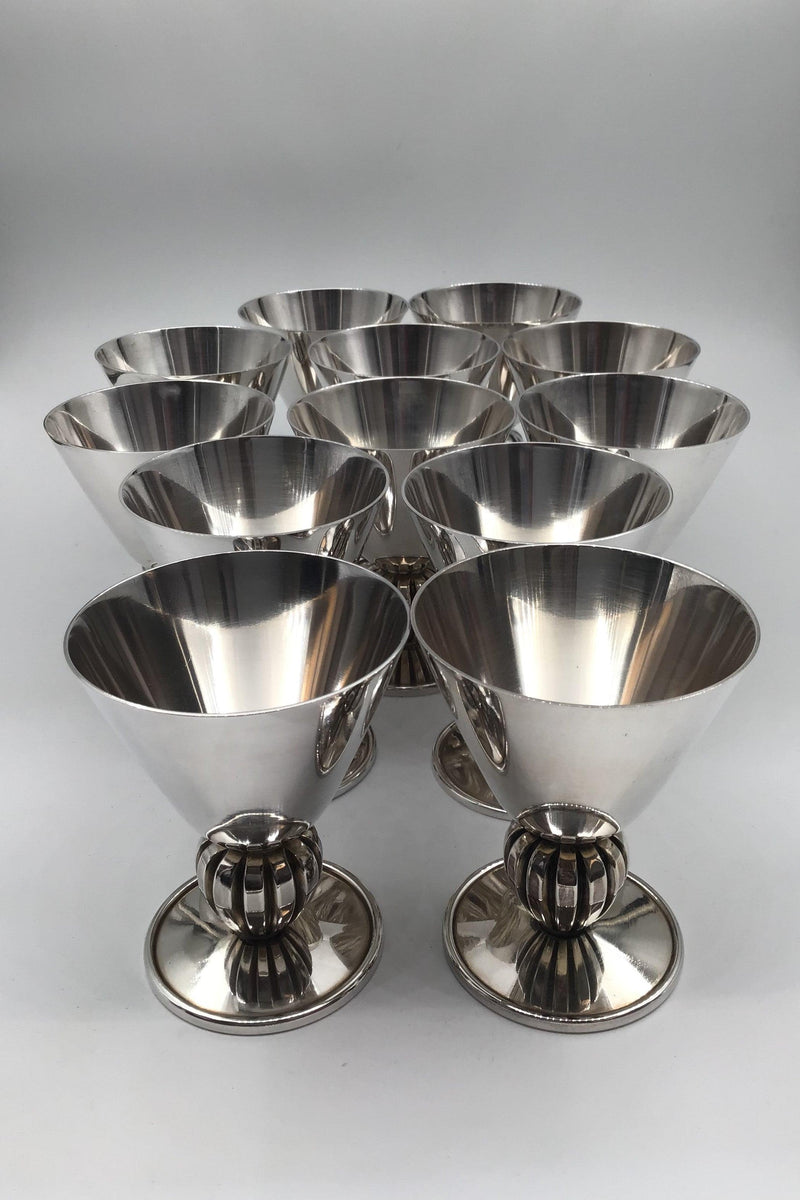 Evald Nielsen Sterling Sølv Cocktailglas (12 stk) - Danam Antik