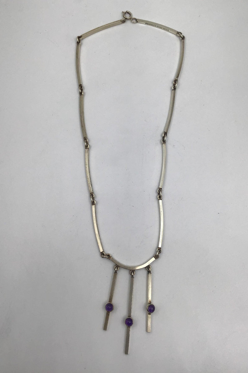 Niels Erik From Sterling Sølv Halskæde med integreret ametyst vedhæng - Danam Antik