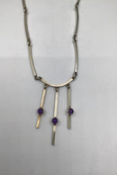 Niels Erik From Sterling Sølv Halskæde med integreret ametyst vedhæng - Danam Antik