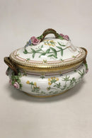 Royal Copenhagen Flora Danica Stort Terrin No 3560 med underfad no 3561 - Danam Antik