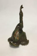 Unika Royal Copenhagen Hugo Liisberg Figur af Pelikan med fisk fra den 27-9-1919 - Danam Antik