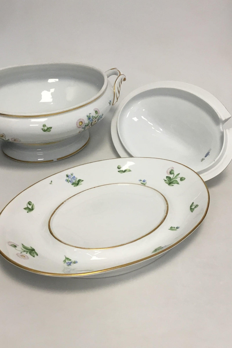 Royal Copenhagen Bellis og Følfod Terrin med låg og underfad No 9056 - Danam Antik