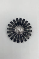 Georg Jensen Sterling Sølv Marguerit Broche, Sort - Danam Antik