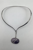 Georg Jensen Sterling Sølv Torun Halsring No 169 og Vedhæng No 133 - Danam Antik