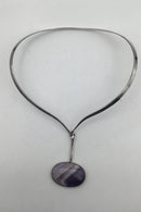 Georg Jensen Sterling Sølv Torun Halsring No 169 og Vedhæng No 133 - Danam Antik