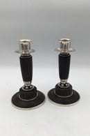 Georg Jensen Sterling Sølv Ibenholt Lysestager No. 2011 (2) (1930-1945) - Danam Antik