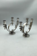 Georg Jensen Sterling Sølv Lysestager No. 670 Oscar Gundlach-Pedersen (2) - Danam Antik