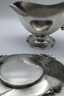 Georg Jensen Sterling Sølv Sovseskål No. 177 samt underfad No. 177 B. - Danam Antik