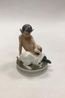 Royal Copenhagen Figur Faun med Kanin No 439 - Danam Antik