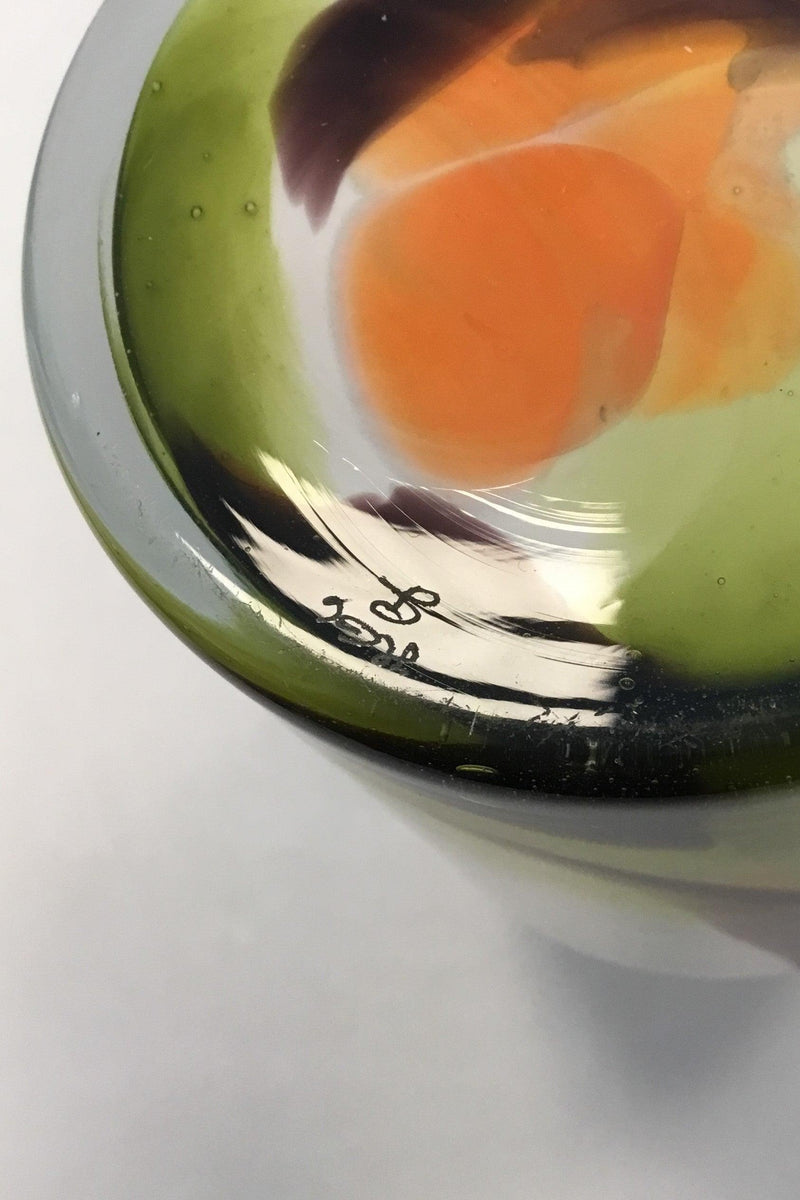 Holmegaard Vase af farvet glas signeret PL for Per Lûtken - Danam Antik