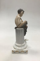 Royal Copenhagen Figur Faun med Kanin No 456 - Danam Antik