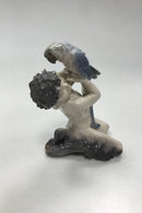 Royal Copenhagen Figur Faun med Papegøje No 752 - Danam Antik