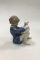 Royal Copenhagen Figur Pige med Kat No 4631 - Danam Antik