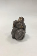 Bing og Grøndahl Figur Abefamilie No 1581 - Danam Antik