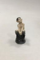 Royal Copenhagen Figur Faun på Træstub No 1738 - Danam Antik