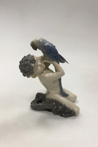 Royal Copenhagen Figur Faun med Papegøje No. 752