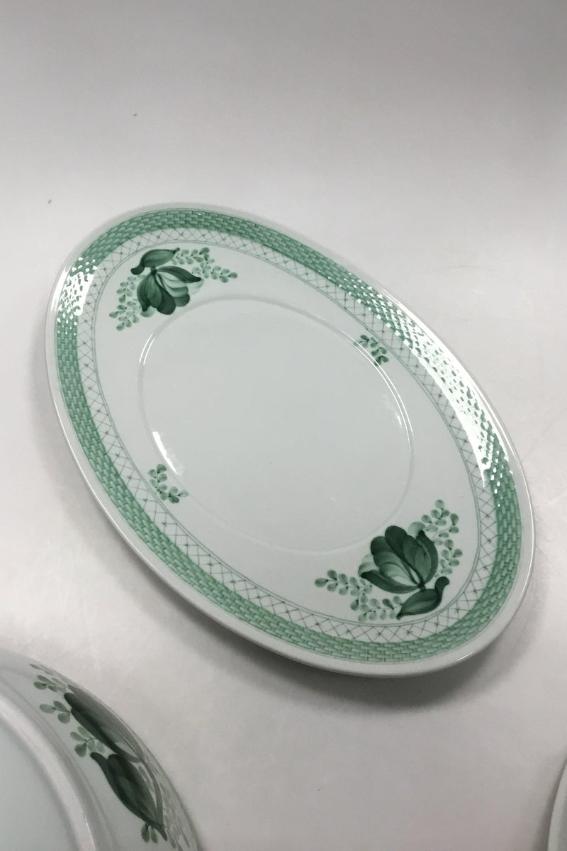 Royal Copenhagen Grøn Tranquebar Stor Oval terrin med underfad No 920. - Danam Antik