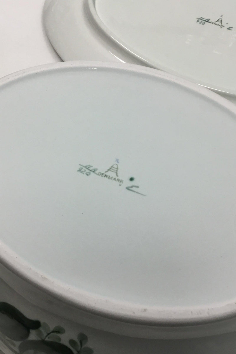 Royal Copenhagen Grøn Tranquebar Stor Oval terrin med underfad No 920. - Danam Antik