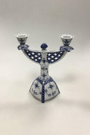 Royal Copenhagen Musselmalet Helblonde to armet Lysestage No 1169 - Danam Antik