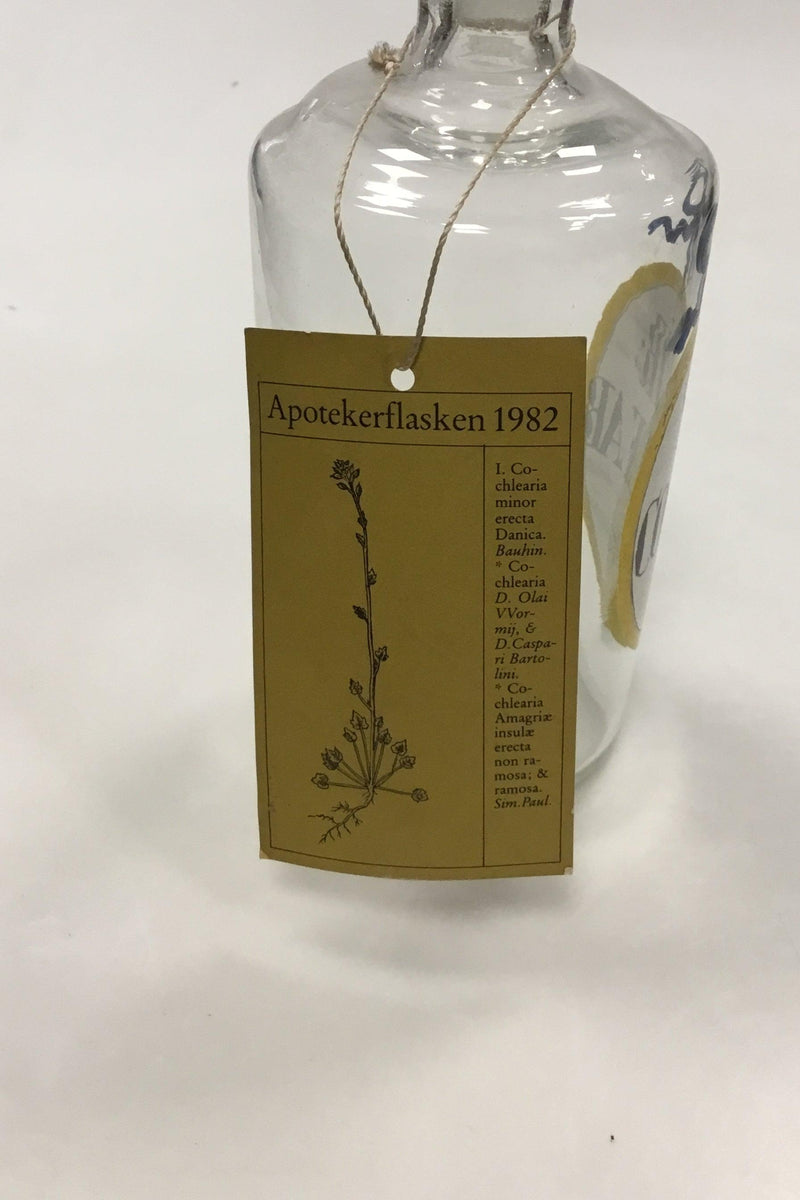 Holmegaard Apotekerflasken, krukke med tekst SPIR COCHLEAR fra 1981 - Danam Antik
