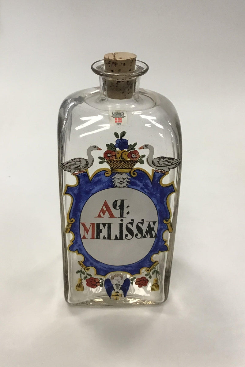 Holmegaard Apotekerflasken, krukke med tekst AP MELISSAE fra 1986 - Danam Antik