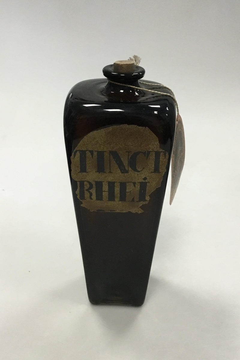 Holmegaard Apotekerflasken, krukke med tekst TINCT RHEI fra 1983 - Danam Antik