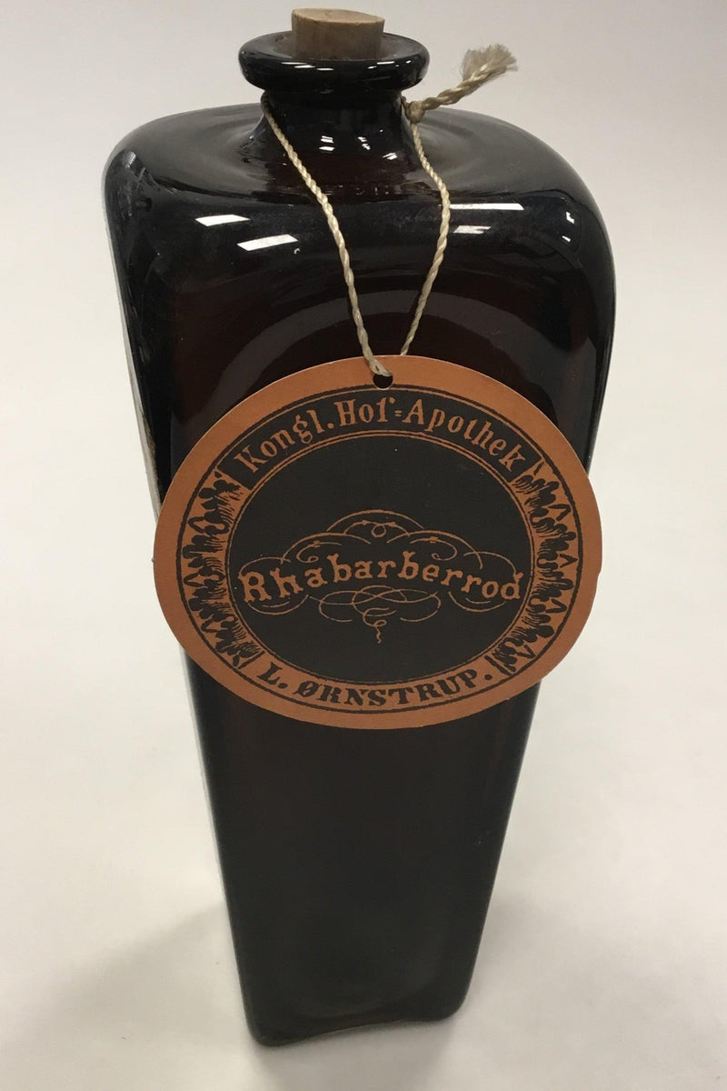 Holmegaard Apotekerflasken, krukke med tekst TINCT RHEI fra 1983 - Danam Antik