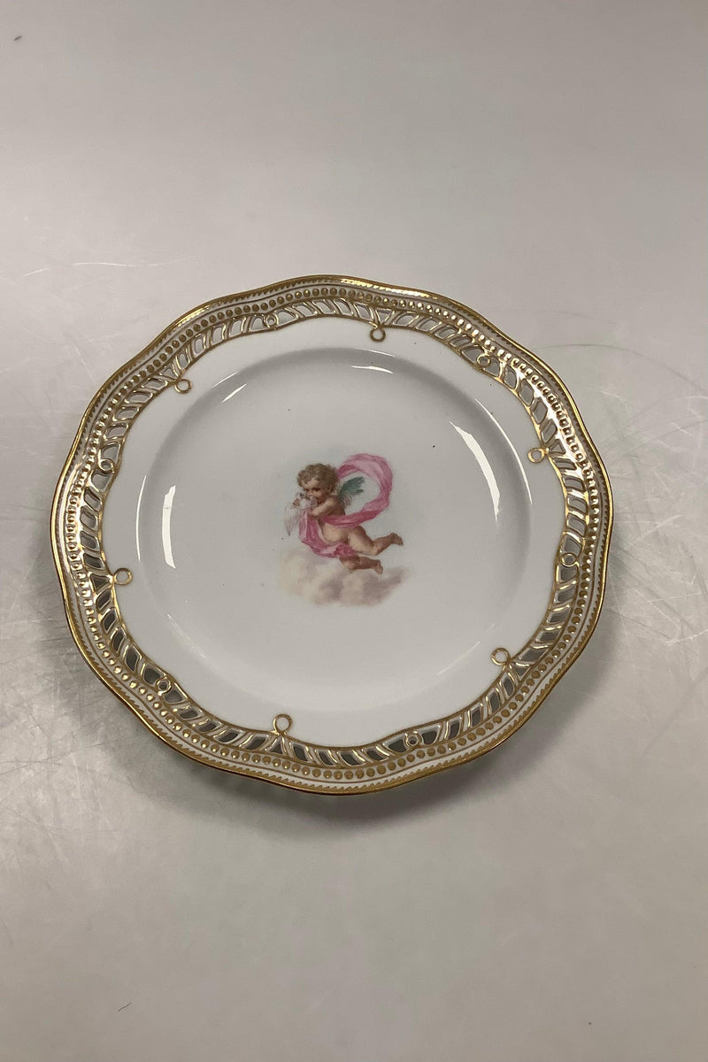 Sæt på 12 Flora Danica Tallerkener No 3584 med Puttier / Engle fra 1850-1870 - Danam Antik