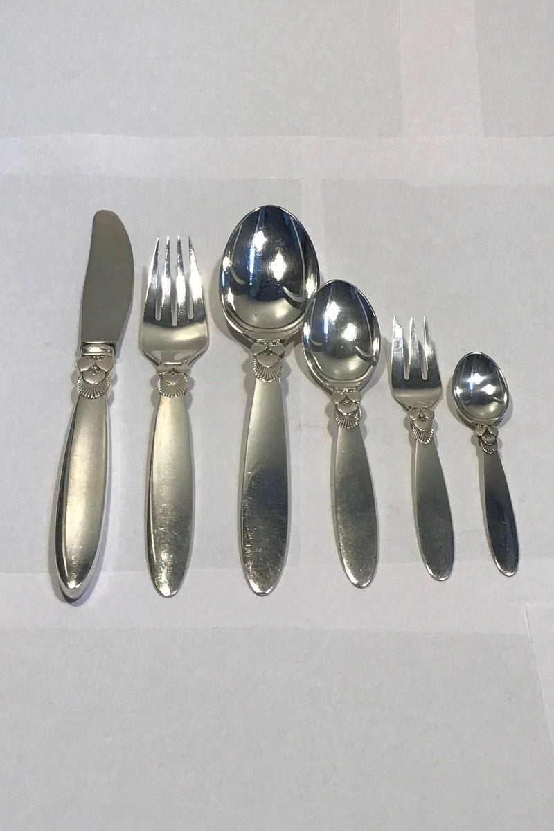 Georg Jensen Sterling Sølv Kaktus Bestik Sæt til 6 personer 36 dele - Danam Antik
