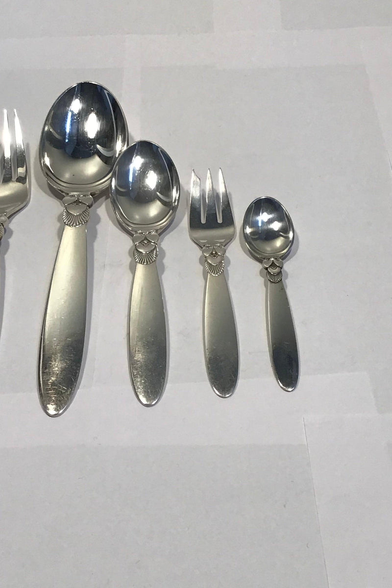 Georg Jensen Sterling Sølv Kaktus Bestik Sæt til 6 personer 36 dele - Danam Antik