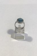 Georg Jensen Sterling Sølv Sphere Ring No 473 med Lys grøn sten - Danam Antik