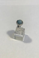 Georg Jensen Sterling Sølv Sphere Ring No 473 med Lys grøn sten - Danam Antik